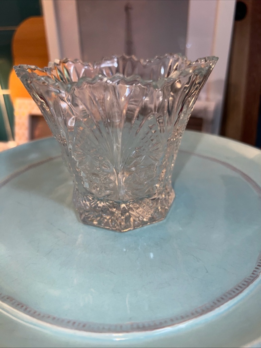 Clear Pressed Glass Votive Holder - Elegant Home Accent
